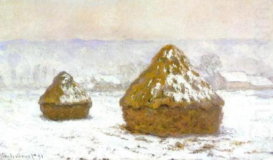 Claude Monet Grainstack, White Frost Effect china oil painting image